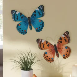 Dekohänger|Frank Handels GmbH & Co. KG Schmetterling "Blau & Orange", 2er Set