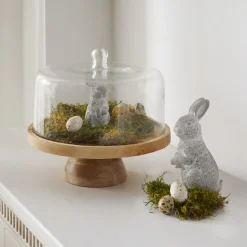 Küche|Esszimmer|Frank Handels GmbH & Co. KG Servierplatte "Mangoholz" mit Glasglocke