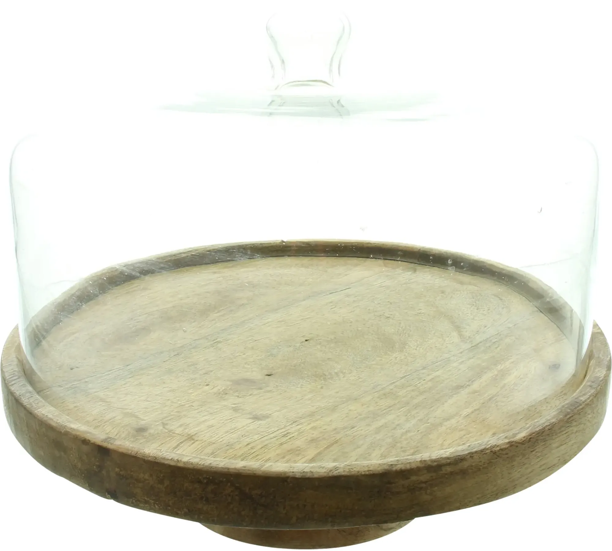 Küche|Esszimmer|Frank Handels GmbH & Co. KG Servierplatte "Mangoholz" mit Glasglocke