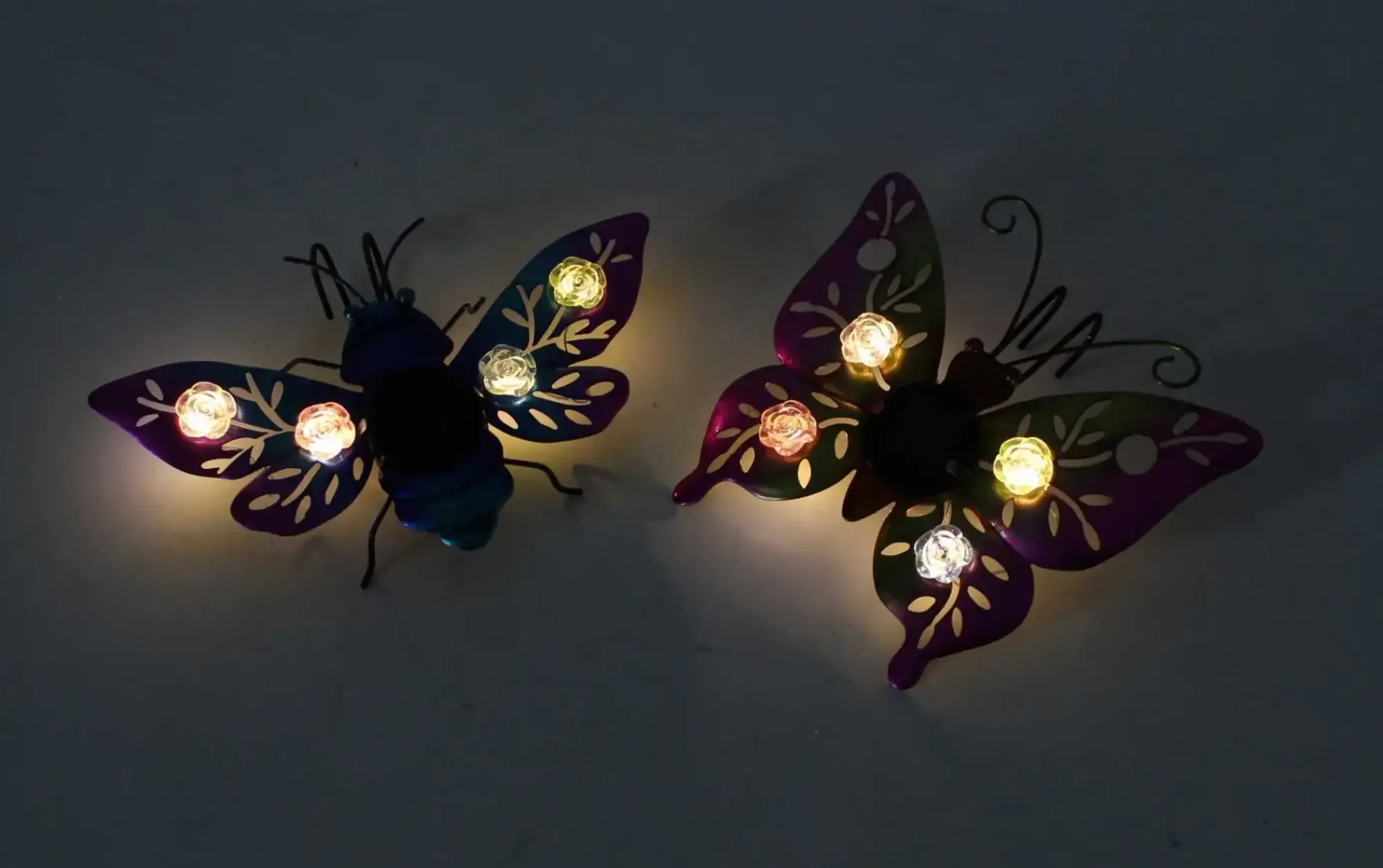 Led-Leuchthänger|Led-Dekoobjekte|Frank Handels GmbH & Co. KG Solar-Deko "Butterfly & Beetle", 2er Set