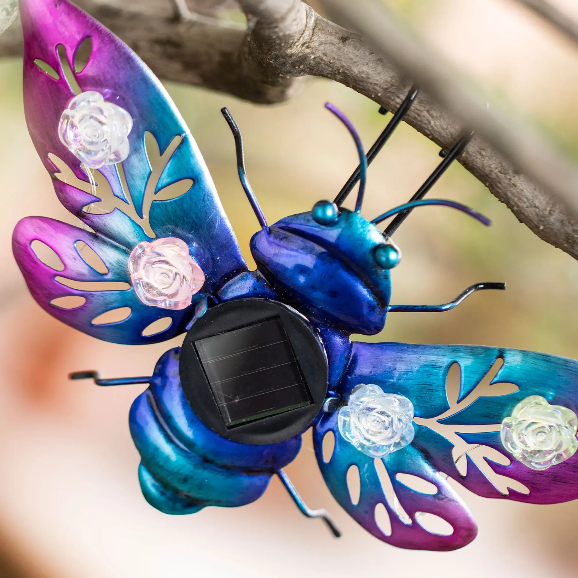 Led-Leuchthänger|Led-Dekoobjekte|Frank Handels GmbH & Co. KG Solar-Deko "Butterfly & Beetle", 2er Set