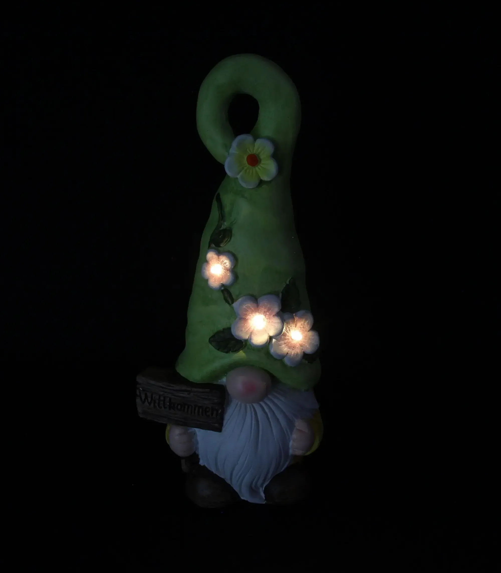 Gartenfiguren|Solar-Beleuchtung|Frank Handels GmbH & Co. KG Solar-Wichtel "Willkommen"