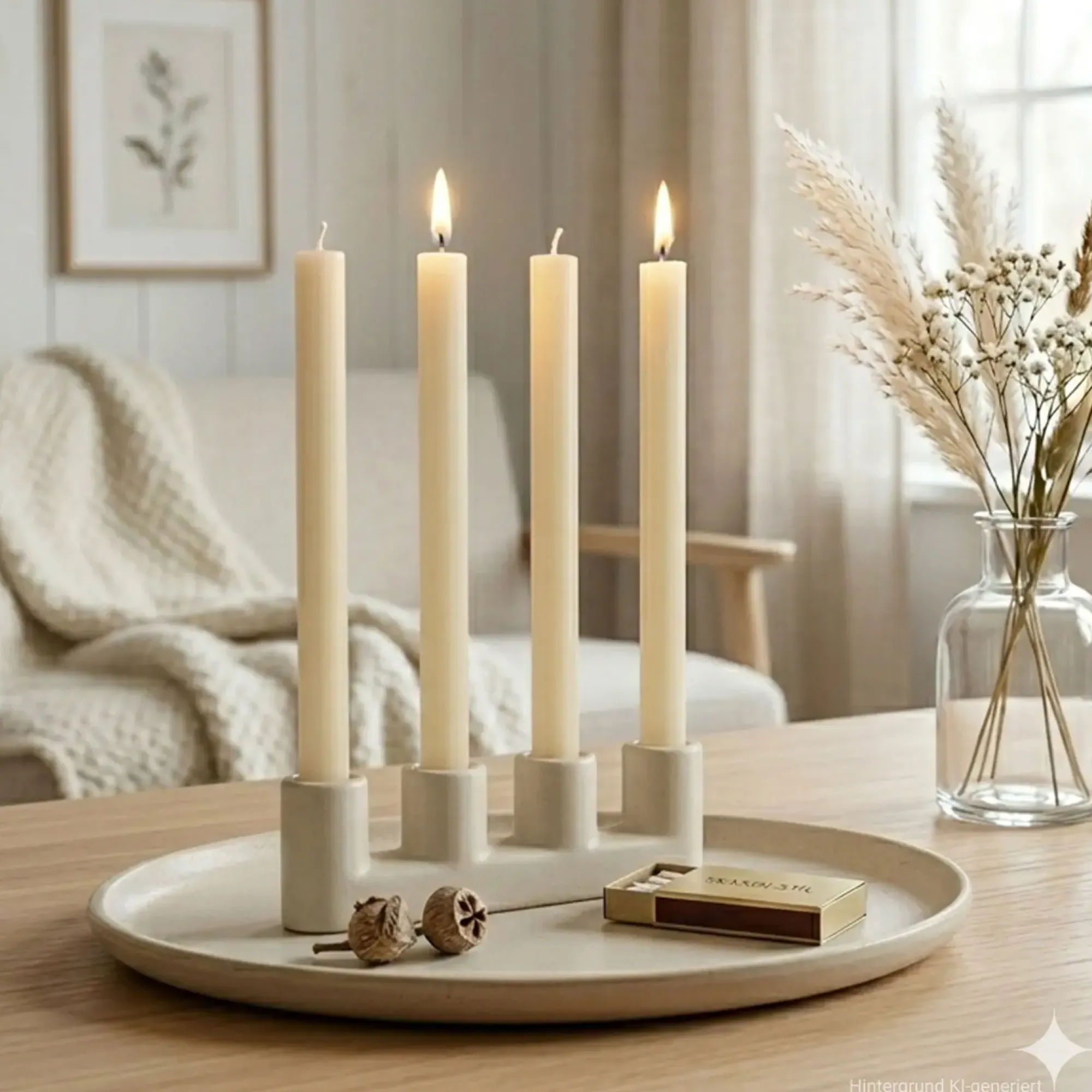 Kerzen & Led-Kerzen|Zubehör Für Adventskränze|Frank Handels GmbH & Co. KG Stabkerze "Ivory", 4er Set