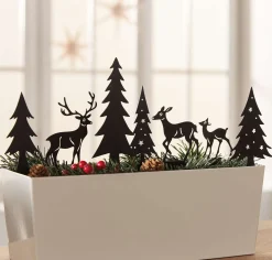 Zubehör Für Adventskränze|Weihnachtliche Streuer & Stecker|Frank Handels GmbH & Co. KG Stecker "Hirschfamilie", 7er Set