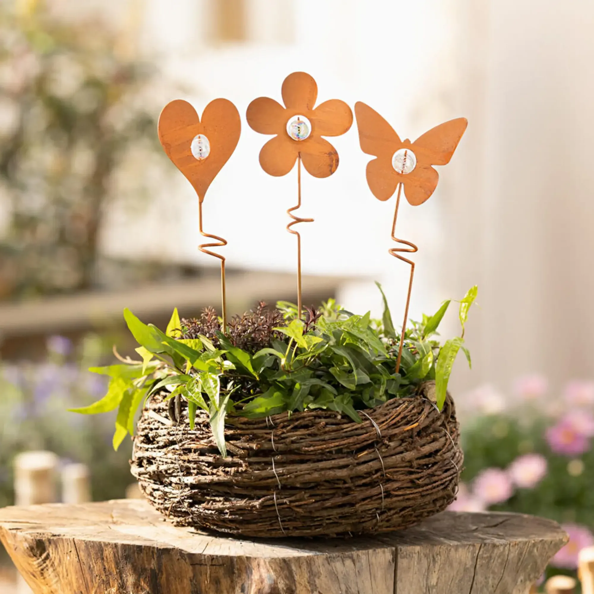 Gartenstecker|Frank Handels GmbH & Co. KG Stecker "Rosttrio", 3er Set