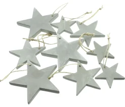 Baumschmuck|Sterne|Frank Handels GmbH & Co. KG Sternhänger "Grey", 9er Set