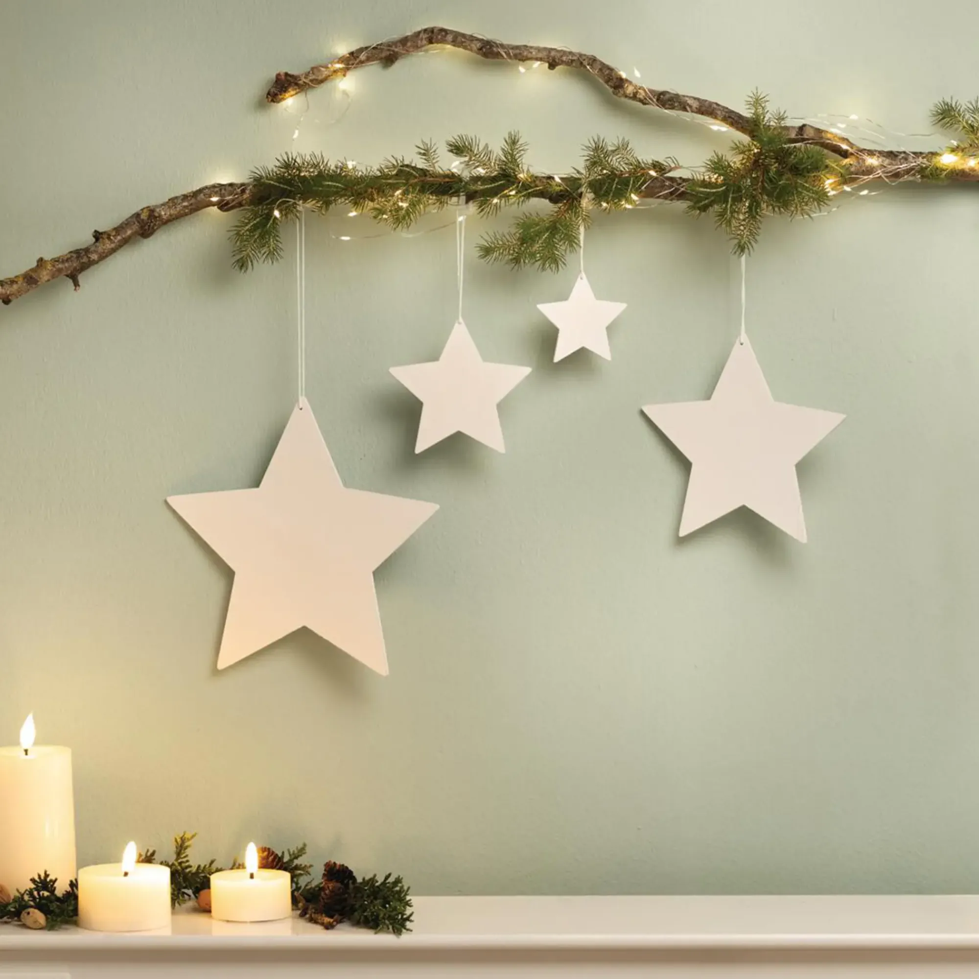 Baumschmuck|Sterne|Frank Handels GmbH & Co. KG Sternhänger "White", 4er Set