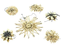 Dekohänger|Baumschmuck|Frank Handels GmbH & Co. KG Strohsterne "Nature & Black", 18er Set