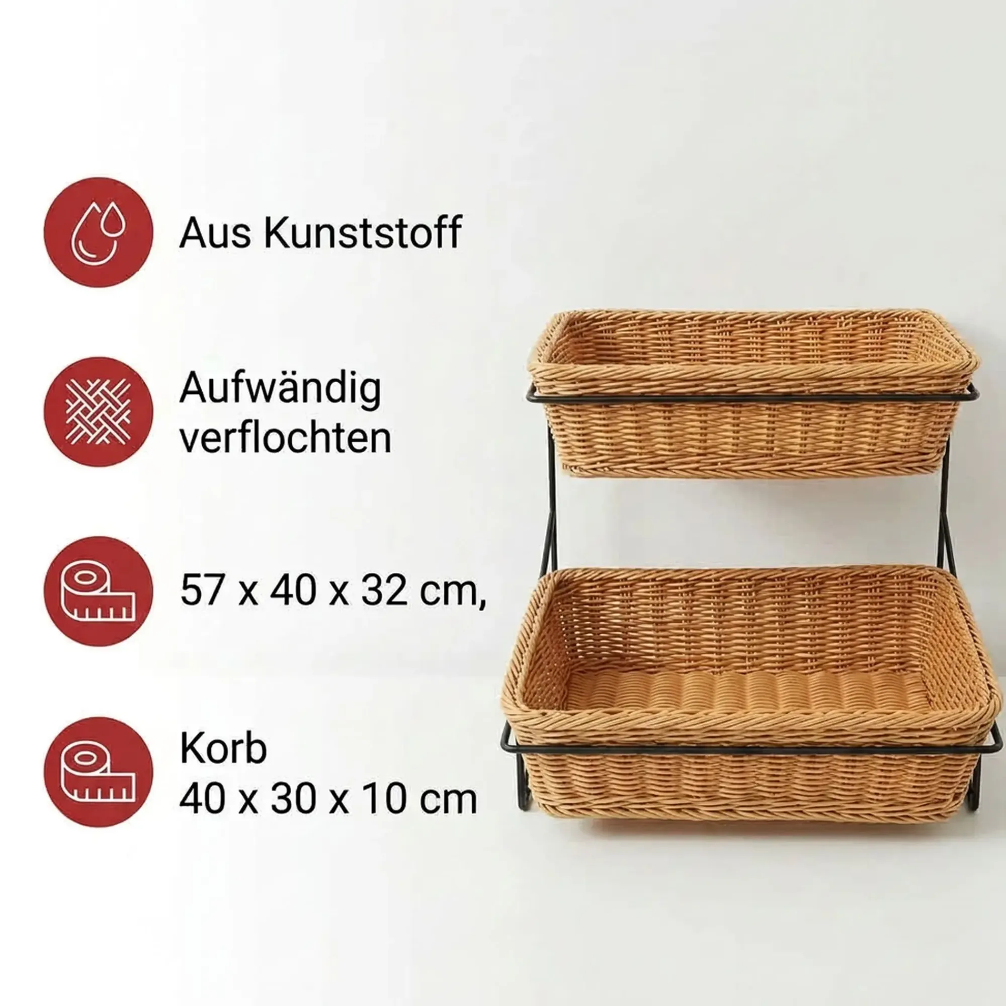 Ladendeko|Auslagekörbe & Regalkörbe|Frank Handels GmbH & Co. KG Stufen-Etagere "Poly"