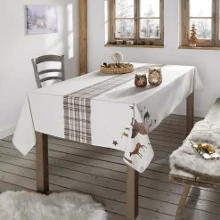 Weihnachtliche Tischwäsche|Frank Handels GmbH & Co. KG Tafeldecke "Sternen-Hirsch"