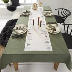 Herbstliche Tischwäsche|Weihnachtliche Tischwäsche|Frank Handels GmbH & Co. KG Tafeldecke "Waldgrün"