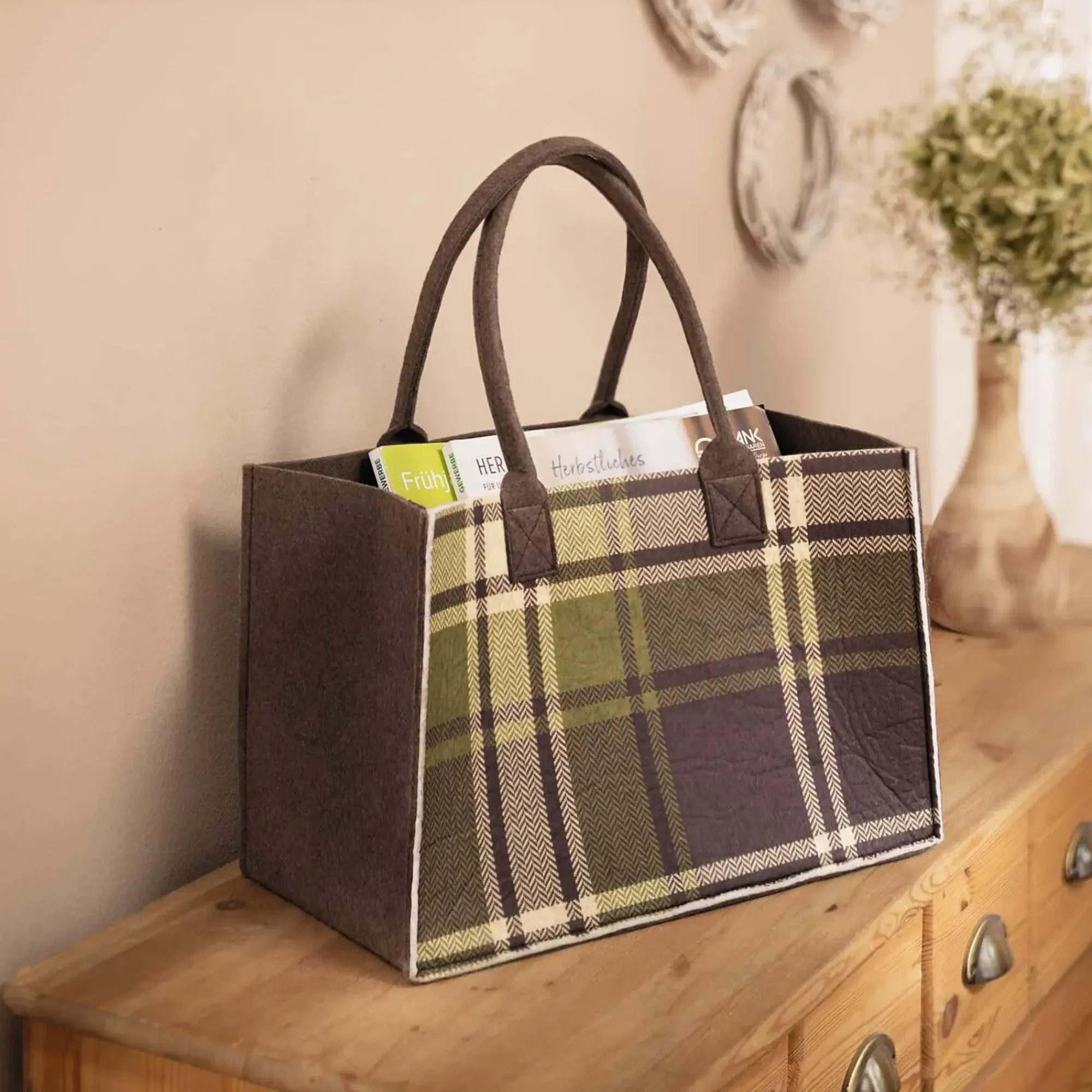 Taschen|Frank Handels GmbH & Co. KG Tasche "Grün kariert"