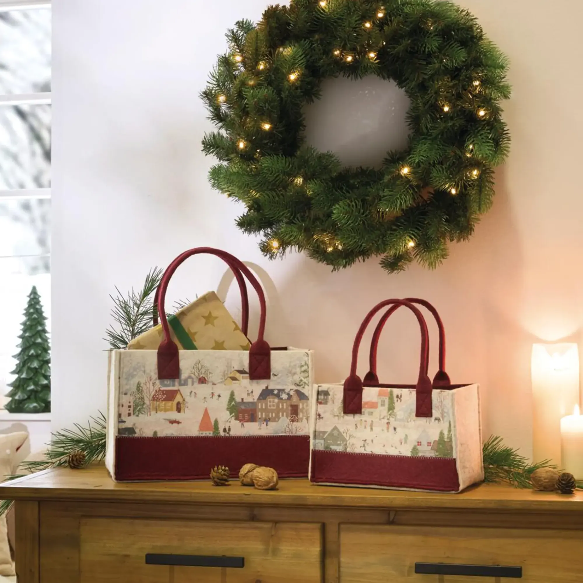 Geschenktaschen & -Säckchen|Geschenktaschen & -Säckchen|Frank Handels GmbH & Co. KG Tasche "Winter Wonderland", 2er Set