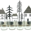 Weihnachtslichter|Frank Handels GmbH & Co. KG Teelichtboard "Tannen & Häuser"
