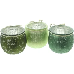Weihnachtslichter|Frank Handels GmbH & Co. KG Teelichthalter "Green Shades", 3er Set