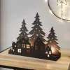 Weihnachtslichter|Teelichthalter|Frank Handels GmbH & Co. KG Teelichthalter "Häuser im Wald"