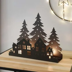 Weihnachtslichter|Teelichthalter|Frank Handels GmbH & Co. KG Teelichthalter "Häuser im Wald"