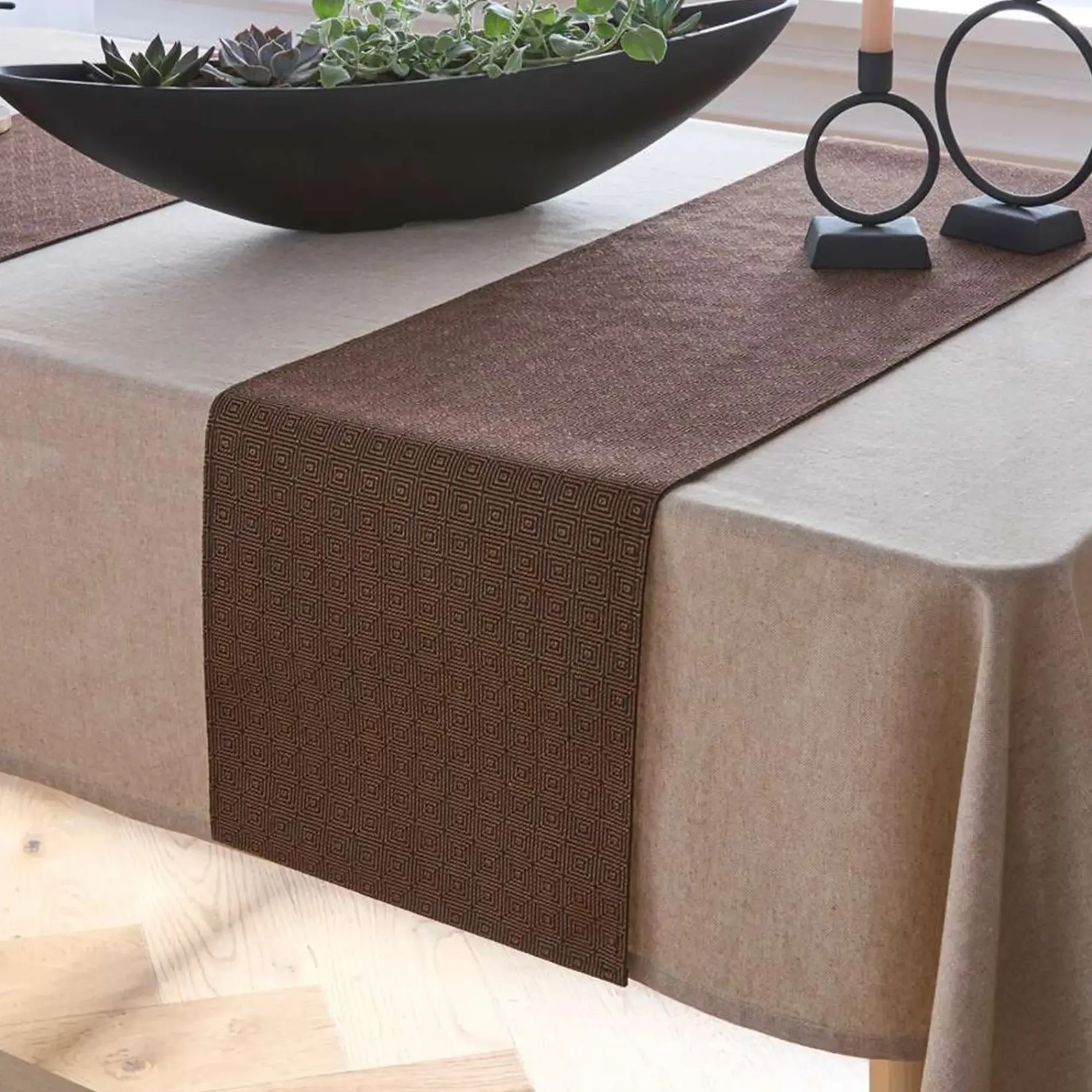 Herbstliche Tischwäsche|Tischläufer|Frank Handels GmbH & Co. KG Tischläufer "Coffee Brown"