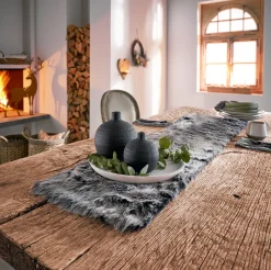 Felle & Kunstfelle|Chalet & Hütte|Frank Handels GmbH & Co. KG Tischläufer "Dunkle Felloptik"