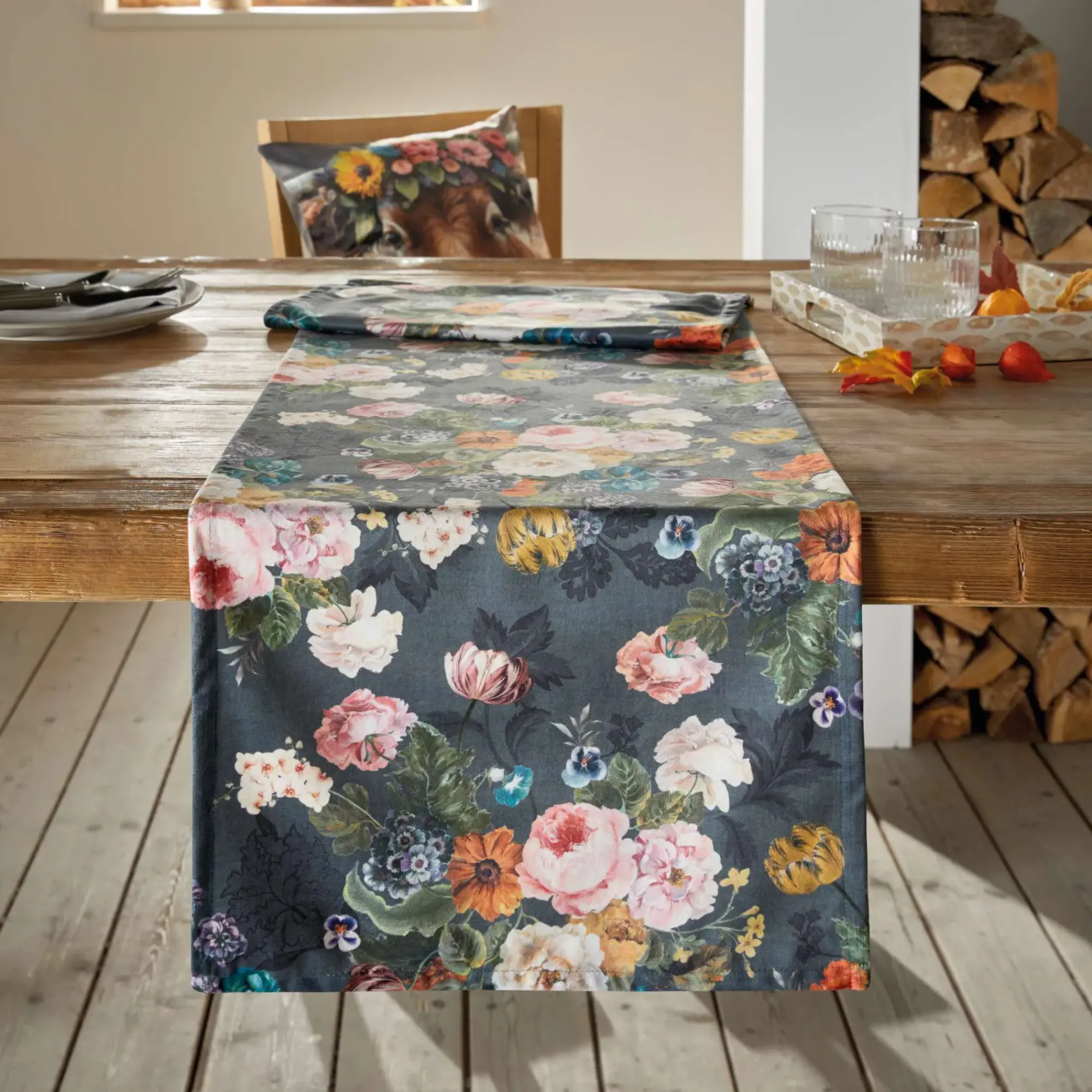Herbstliche Tischwäsche|Chalet & Hütte|Frank Handels GmbH & Co. KG Tischläufer "Edelbouquet"