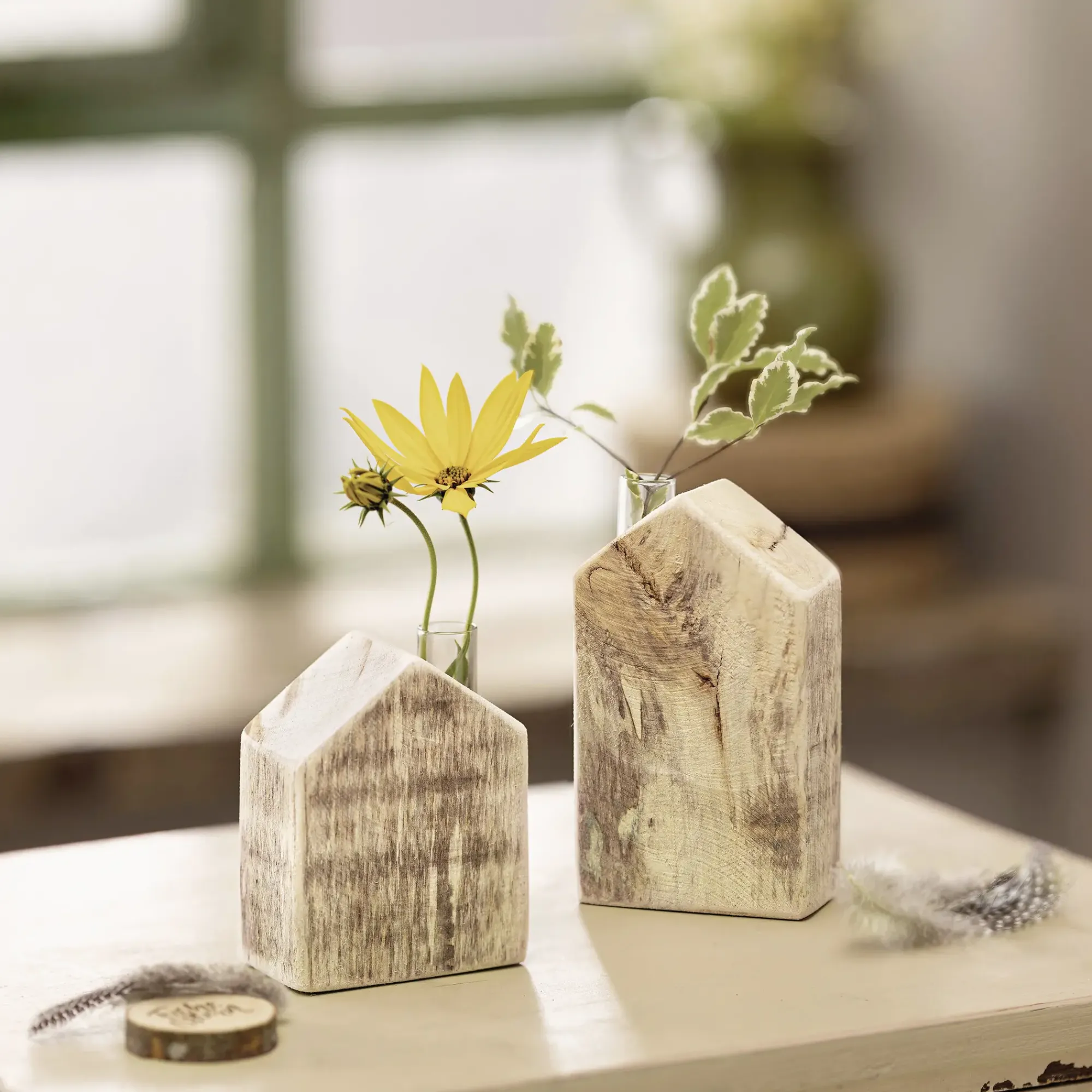Dekovasen|Chalet & Hütte|Frank Handels GmbH & Co. KG Vase "Häuschen", 2er Set