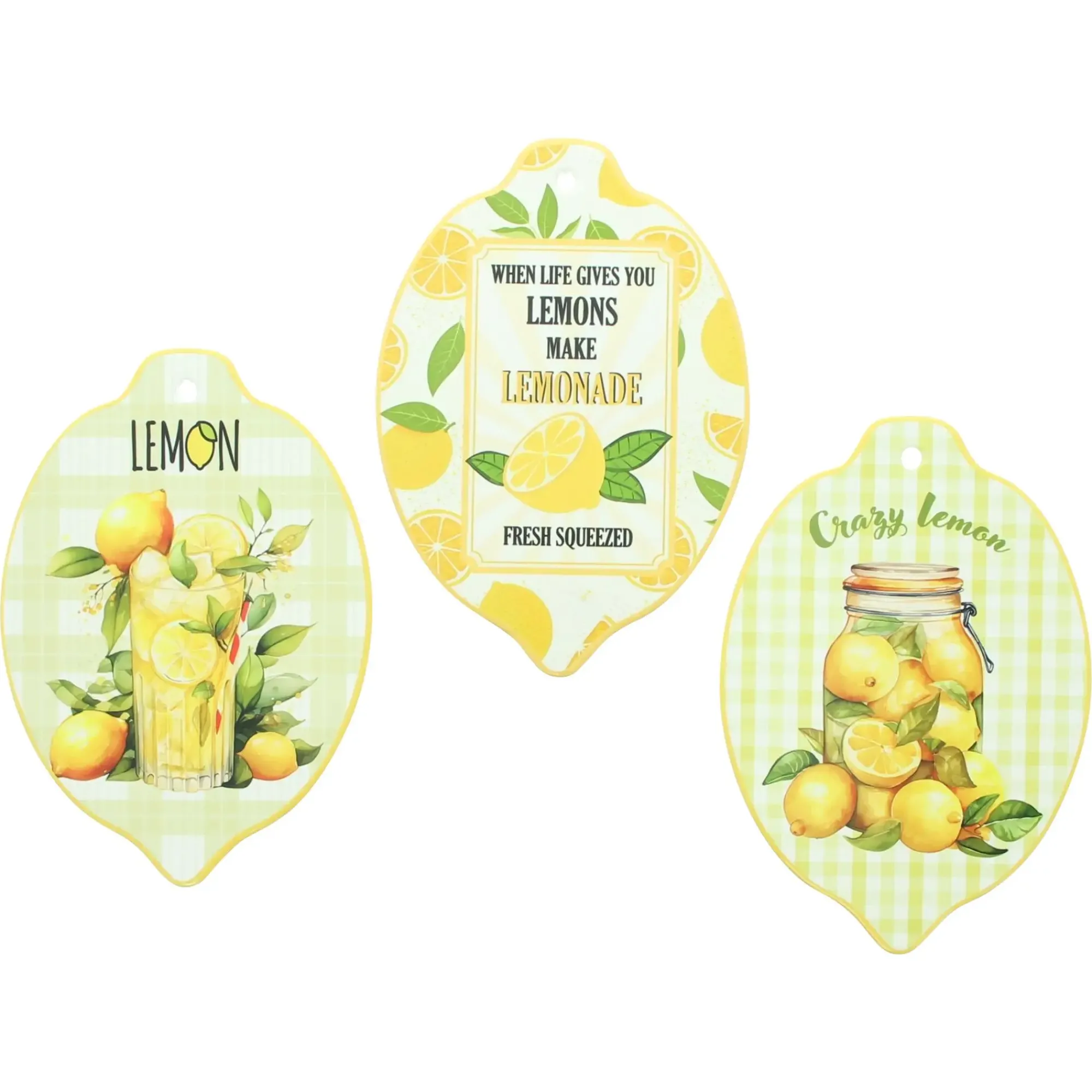 Küche|Frank Handels GmbH & Co. KG Wanddeko "Lemon", 3er Set