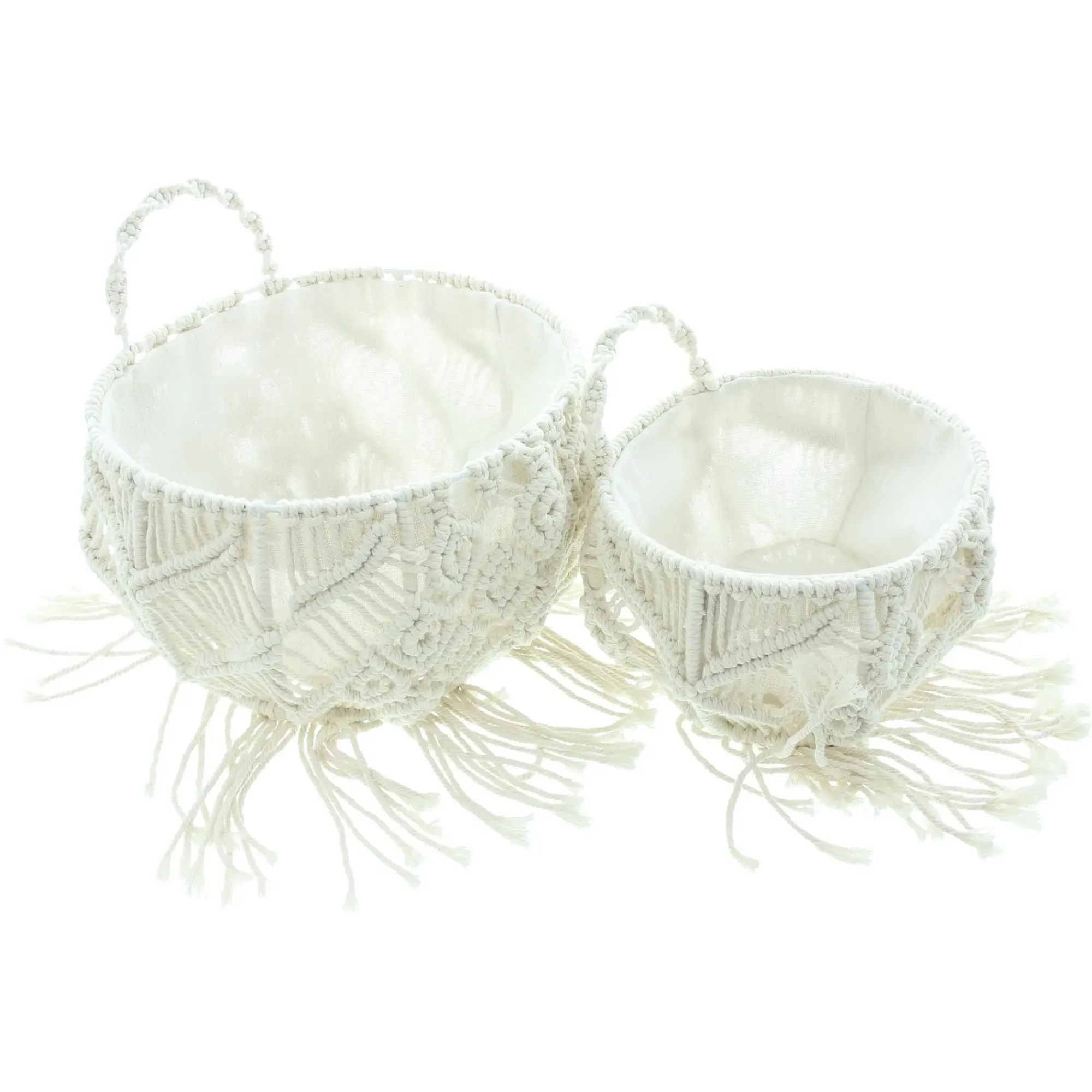 Füllkörbe & Universalkörbe|Bügelkörbe|Frank Handels GmbH & Co. KG Wandkorb "Makramee", 2er Set