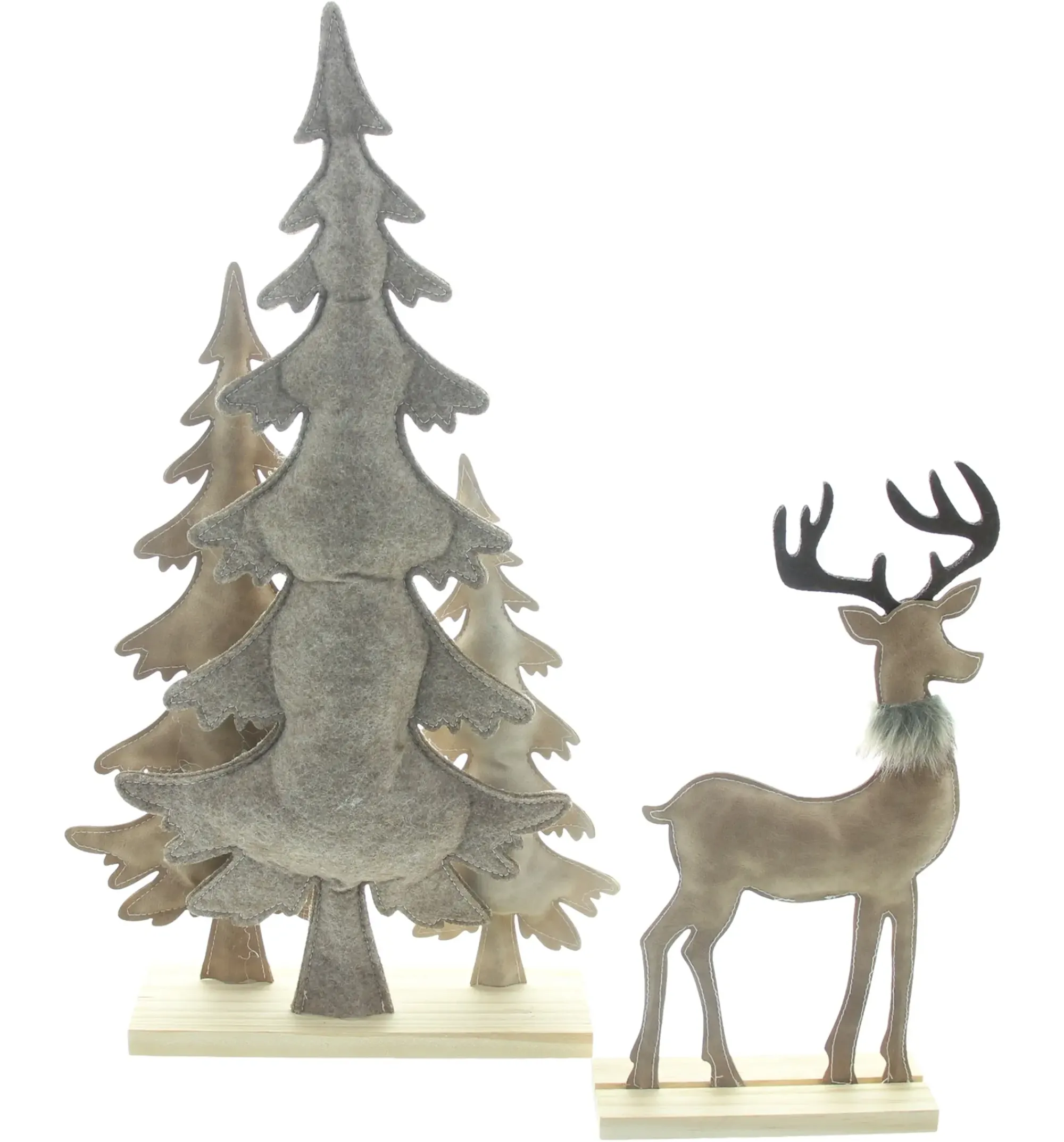 Weihnachtliche Dekofiguren|Tannenbäume|Frank Handels GmbH & Co. KG Weihnachtsdeko "Rentier & Tannen", 2er Set