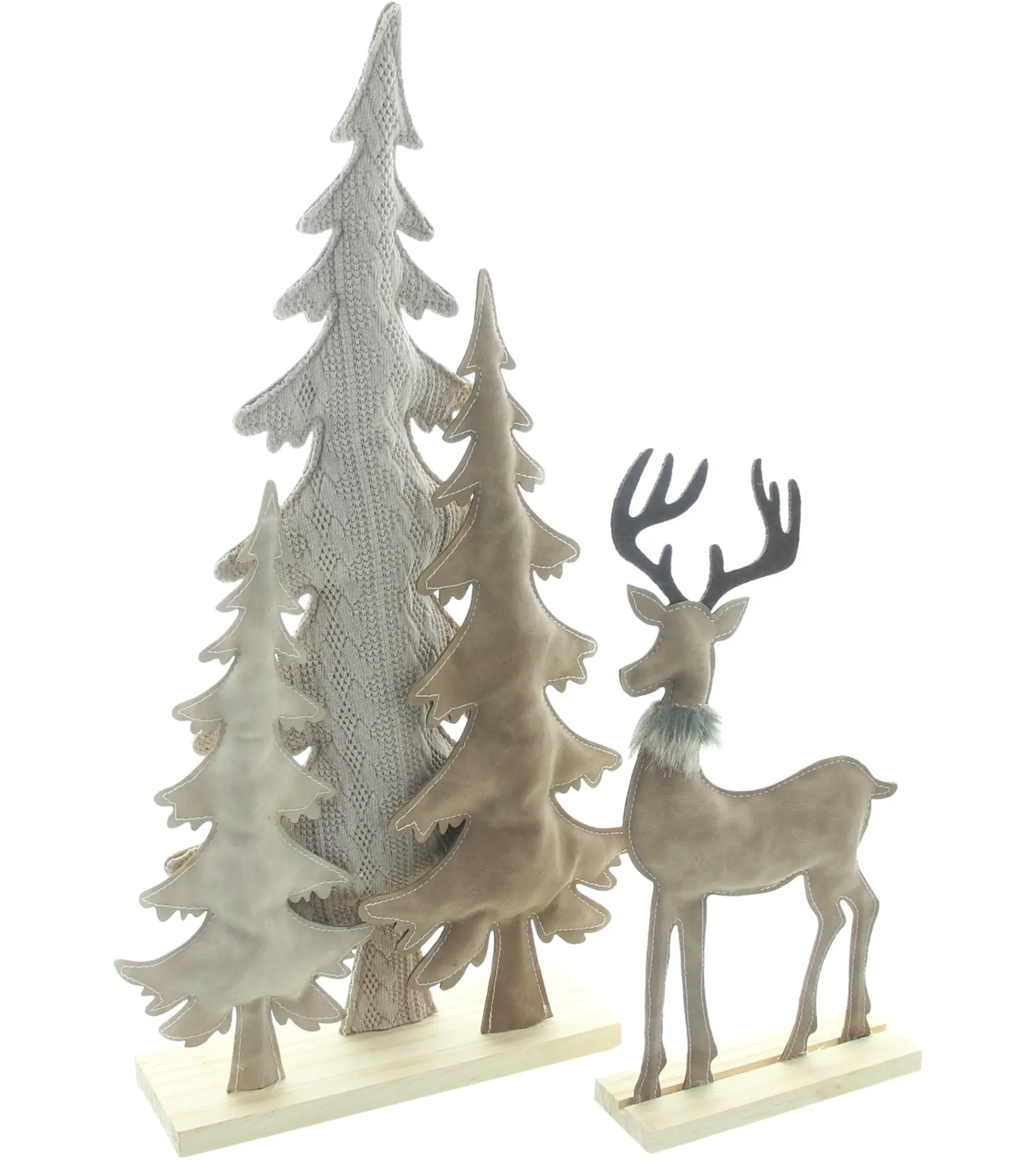 Weihnachtliche Dekofiguren|Tannenbäume|Frank Handels GmbH & Co. KG Weihnachtsdeko "Rentier & Tannen", 2er Set