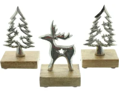 Weihnachtliche Dekofiguren|Tannenbäume|Frank Handels GmbH & Co. KG Weihnachtsdeko "Tannen & Rentier", 3er Set