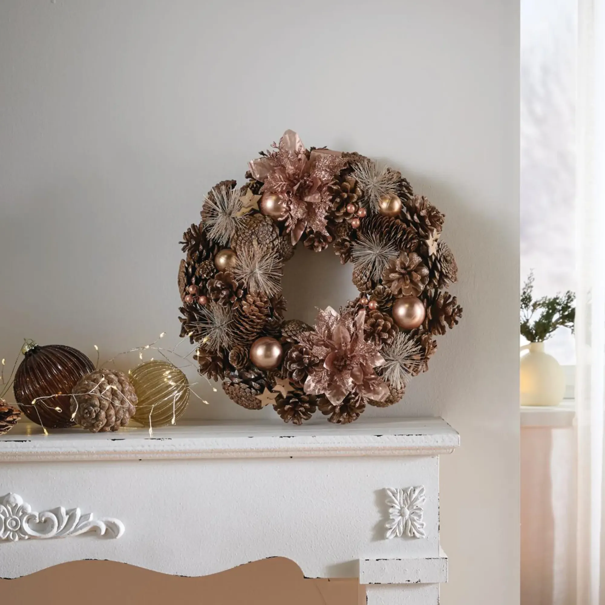 Weihnachtliche Kränze|Frank Handels GmbH & Co. KG Weihnachtskranz "Rosé"