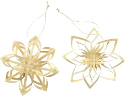 Dekohänger|Baumschmuck|Frank Handels GmbH & Co. KG Weihnachtsstern "Holzspan", 2er Set