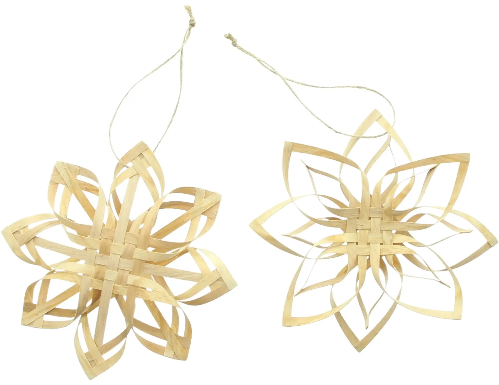Dekohänger|Baumschmuck|Frank Handels GmbH & Co. KG Weihnachtsstern "Holzspan", 2er Set