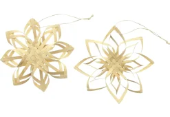 Dekohänger|Baumschmuck|Frank Handels GmbH & Co. KG Weihnachtsstern "Holzspan", 2er Set