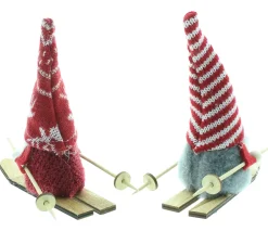 Weihnachtliche Dekofiguren|Frank Handels GmbH & Co. KG Wichtel "Ski-Tour", 2er Set