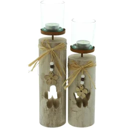 Windlichter|Dekosäulen|Frank Handels GmbH & Co. KG Windlicht "Blüten", 2er Set