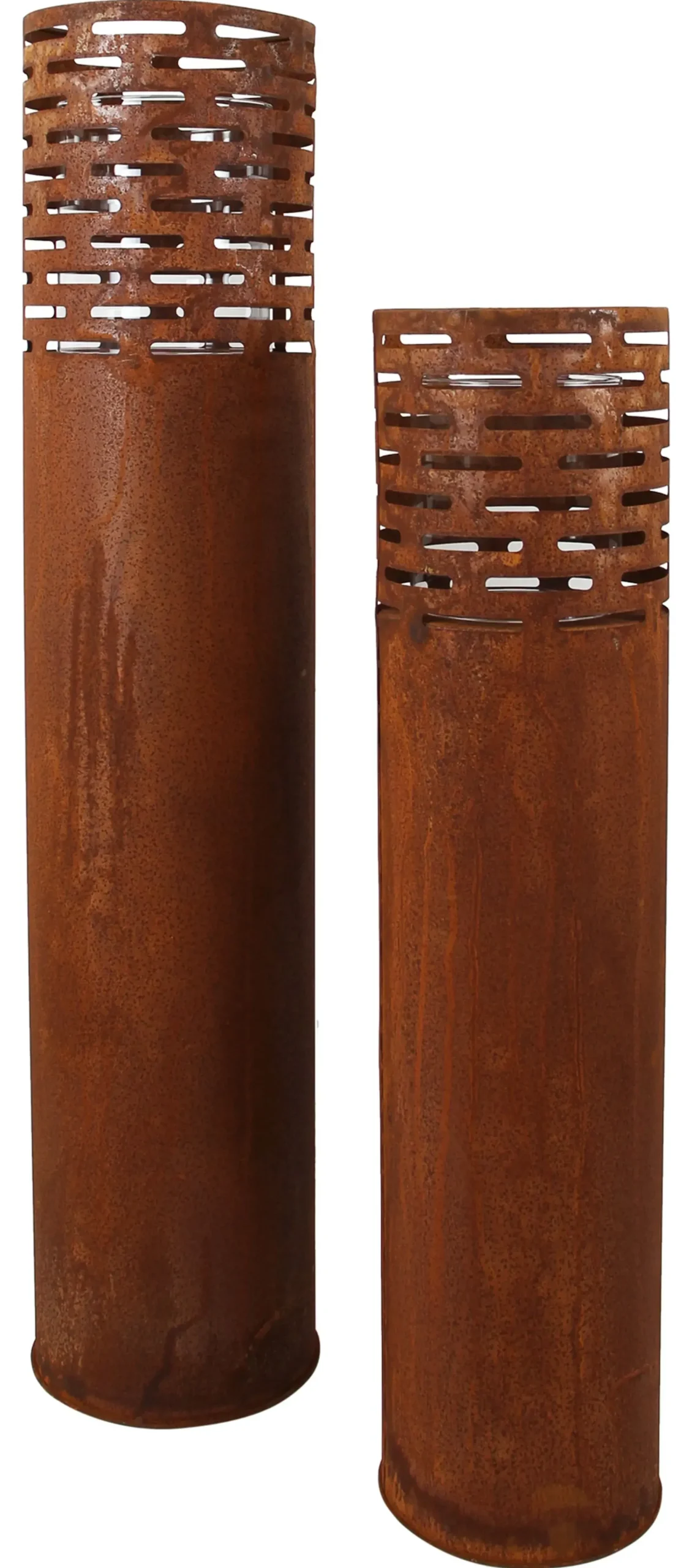 Dekosäulen|Windlichter|Frank Handels GmbH & Co. KG Windlicht "Rost-Säule", 2er Set