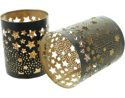 Weihnachtslichter|Frank Handels GmbH & Co. KG Windlicht "Sternenregen", 2er Set
