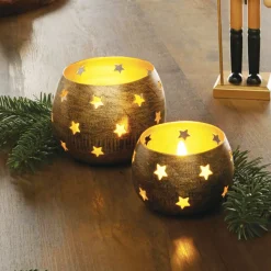 Weihnachtslichter|Frank Handels GmbH & Co. KG Windlicht "Sternenzauber", 2er Set