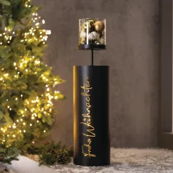 Weihnachtliche Gartendeko|Weihnachtslichter|Frank Handels GmbH & Co. KG Windlichtsäule "Frohe Weihnachten"