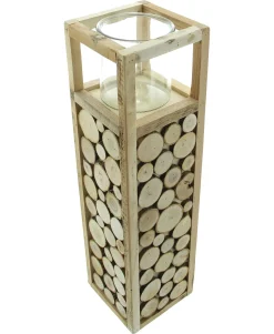 Dekosäulen|Windlichter|Frank Handels GmbH & Co. KG Windlichtsäule "Holzscheibchen"