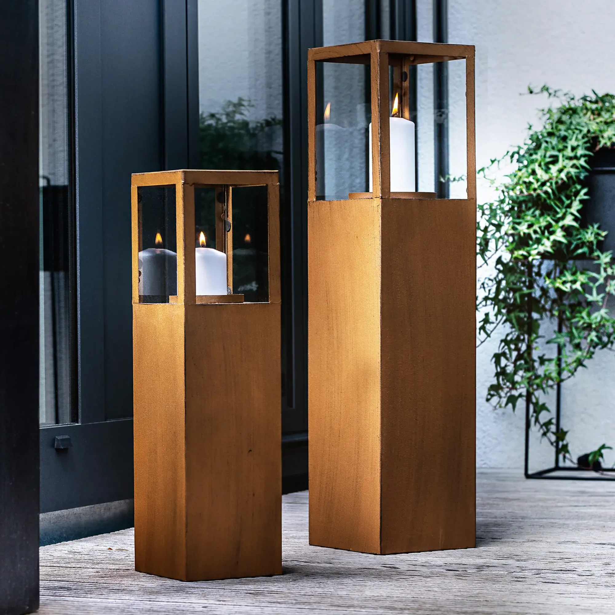 Herbstgarten|Windlichter|Frank Handels GmbH & Co. KG Windlichtsäule "Trend", 2er Set