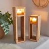 Dekosäulen|Windlichter|Frank Handels GmbH & Co. KG Windlichtsäule "Wood", 2er Set