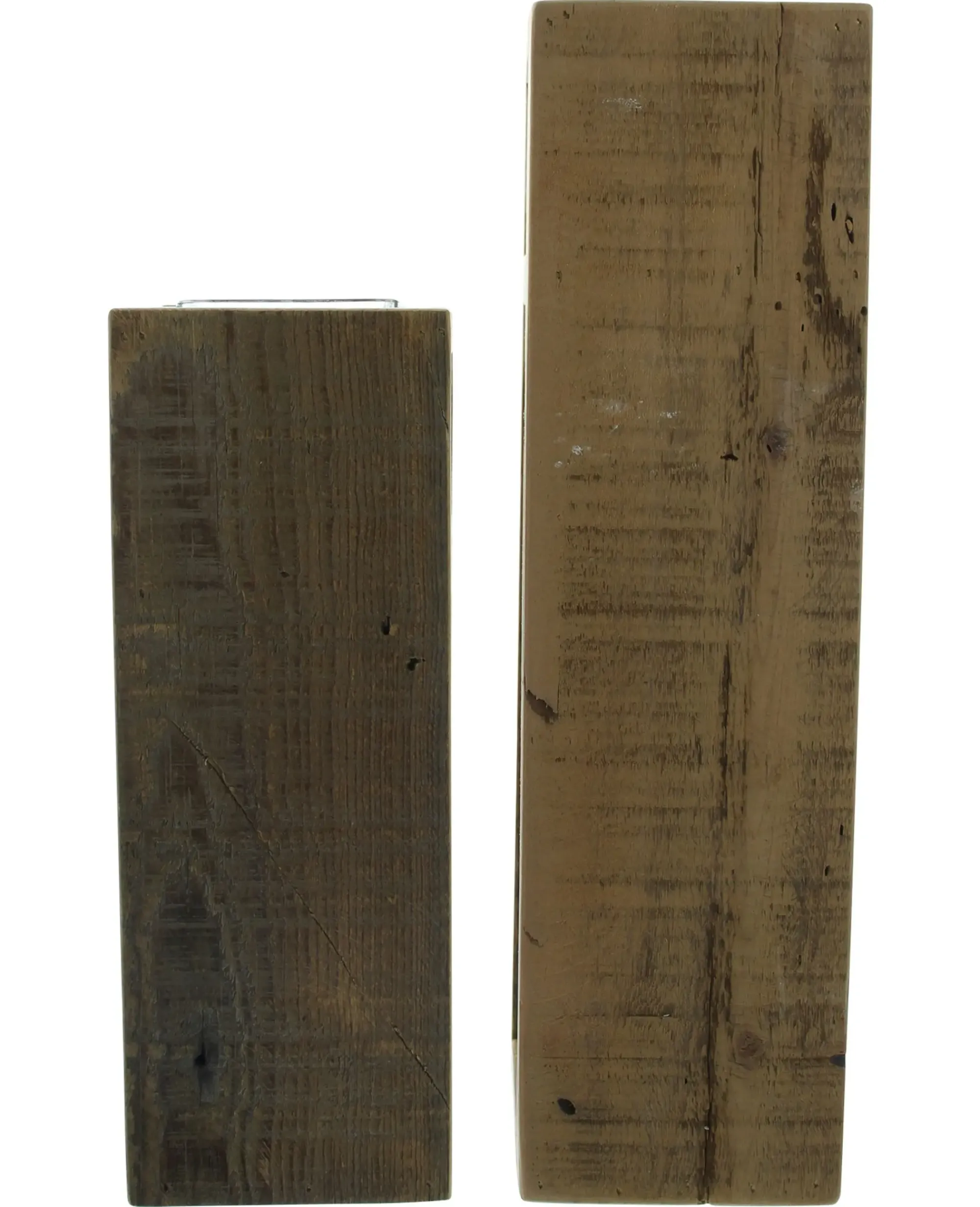 Dekosäulen|Windlichter|Frank Handels GmbH & Co. KG Windlichtsäule "Wood", 2er Set