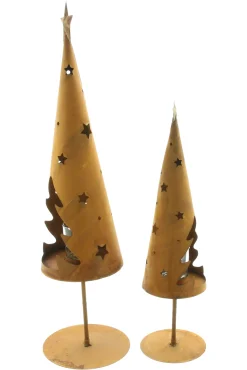 Tannenbäume|Weihnachtliche Gartendeko|Frank Handels GmbH & Co. KG Windlicht "Tanne", 2er Set