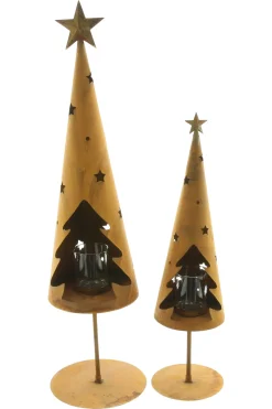 Tannenbäume|Weihnachtliche Gartendeko|Frank Handels GmbH & Co. KG Windlicht "Tanne", 2er Set