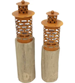 Windlichter|Laternen & Co.|Frank Handels GmbH & Co. KG Windlicht "Türmchen", 2er Set
