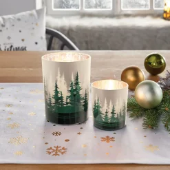 Herbstlichter|Weihnachtslichter|Frank Handels GmbH & Co. KG Windlicht "Wald", 2er Set