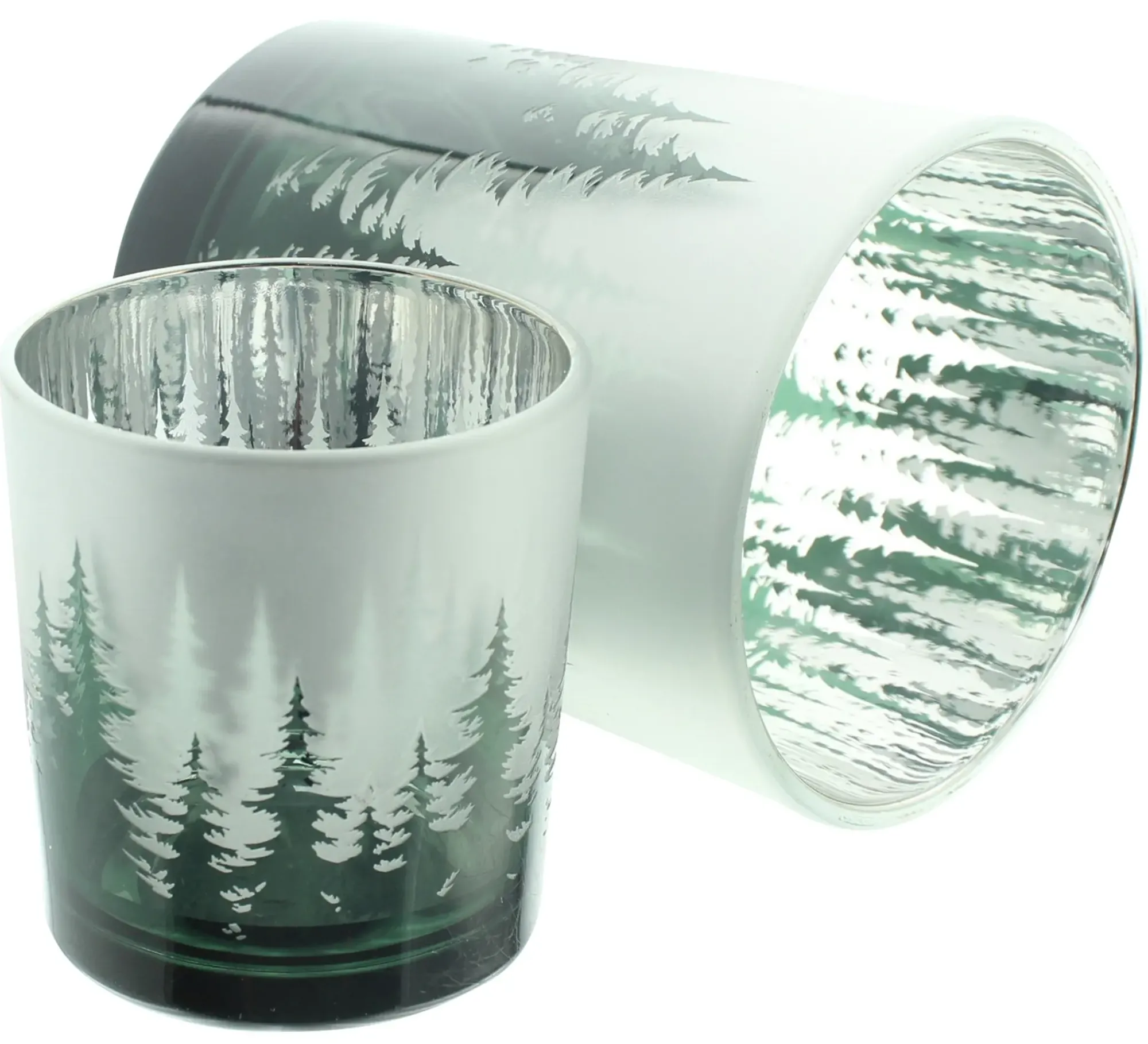Herbstlichter|Weihnachtslichter|Frank Handels GmbH & Co. KG Windlicht "Wald", 2er Set