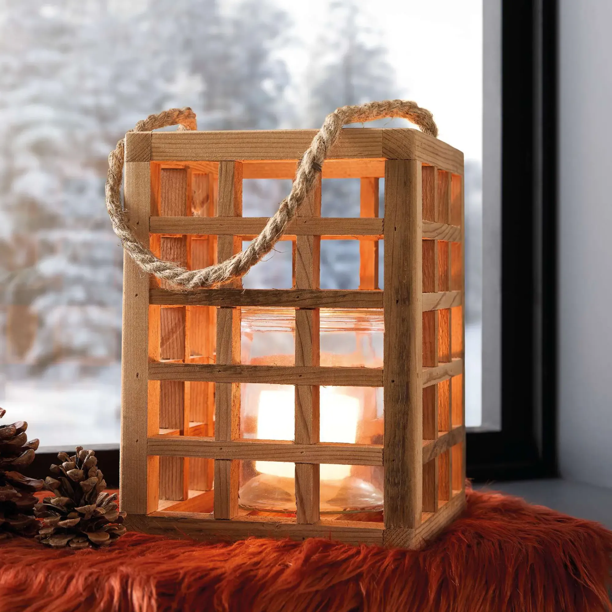 Weihnachtslichter|Frank Handels GmbH & Co. KG Windlicht "Wood"